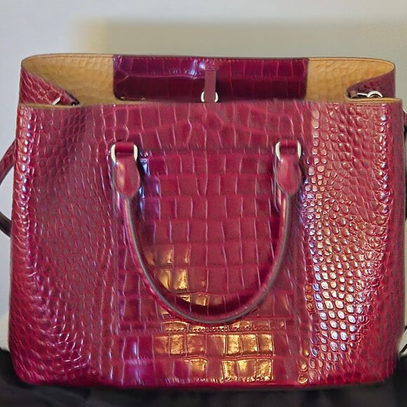 Lauren Ralph Lauren Marcy Large Croc-Embossed Leather Satchel - Picture 2 of 4